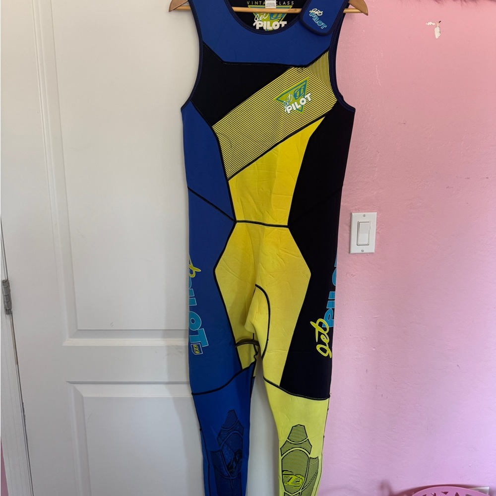 Blue and Yellow JetPilot Wetsuit, water sports